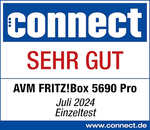 FRITZ!Box 5690 Pro (Wi-Fi 7 Premium DSL- und Glasfaser-Router mit Triband (2,4 GHz, 5 GHz, 6 GHz) bis zu 18,5 GBit/s, für Glasfaser & DSL-Anschlüsse, WLAN Mesh, DECT-Basis, deutschsprachige Version)