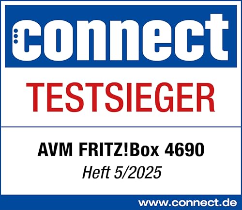 Fritz!Box 4690 (Wi-Fi 7 Mesh Router, für den Kabel-, DSL- oder Glasfaseranschluss, bis zu 6.960 MBit/s, 1x 10-Gigabit-WAN, 1x 10-Gigabit-LAN, 3X 2,5-Gigabit-LAN, WLAN Mesh, deutschsprachige Version)