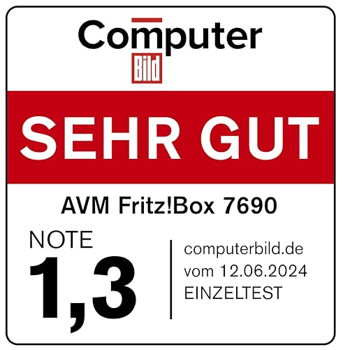 FRITZ!Box 7690 (Wi-Fi 7 DSL-Router mit 5.760 MBit/s (5GHz) & 1.376 MBit/s (2,4 GHz), bis zu 300 MBit/s mit VDSL-Supervectoring und ADSL2+, WLAN Mesh, DECT-Basis, deutschsprachige Version)