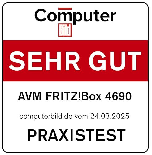 Fritz!Box 4690 (Wi-Fi 7 Mesh Router, für den Kabel-, DSL- oder Glasfaseranschluss, bis zu 6.960 MBit/s, 1x 10-Gigabit-WAN, 1x 10-Gigabit-LAN, 3X 2,5-Gigabit-LAN, WLAN Mesh, deutschsprachige Version)