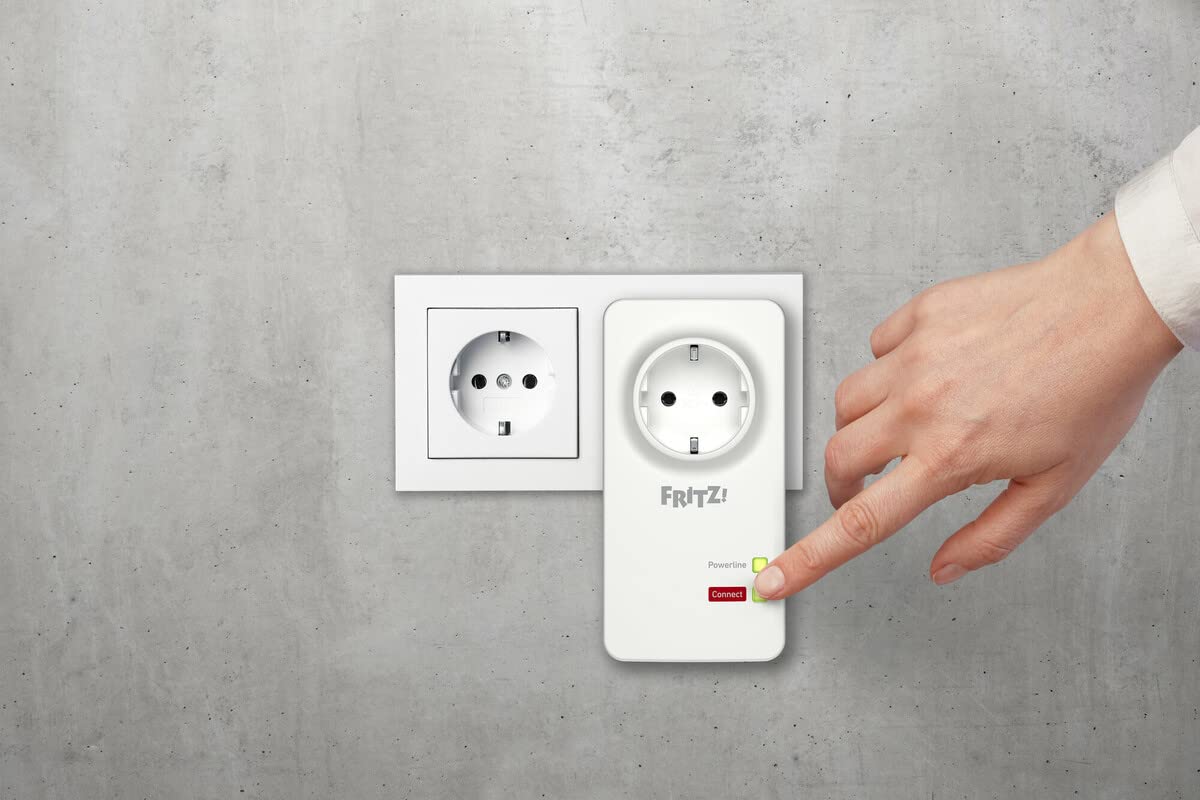 FRITZ!Powerline 1220 Set (1,200 MBit/s, 2x Gigabit-LAN je Adapter, ideal für NAS-Anwendungen und HD-Streaming, deutschsprachige Version)