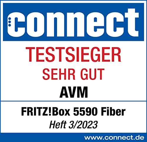 FRITZ!Box 5590 Fiber | Router für einen Glasfaseranschluss (Wi-Fi 6, bis 2.400 MBit/s (5 GHz) und 1.200 MBit/s (2,4 GHz), WLAN Mesh, DECT-Basis, 2,5-Gigabit-LAN-Port, geeignet für Deutschland)