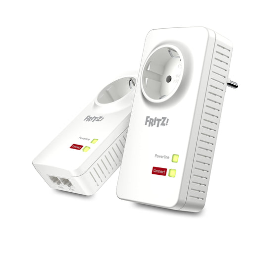 FRITZ!Powerline 1220 Set (1,200 MBit/s, 2x Gigabit-LAN je Adapter, ideal für NAS-Anwendungen und HD-Streaming, deutschsprachige Version)