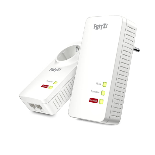 FRITZ!Powerline 1260/1220 WLAN Set (WLAN-Access Point, ideal für Media-Streaming oder NAS-Anbindungen, 1.200 MBit/s, deutschsprachige Version)