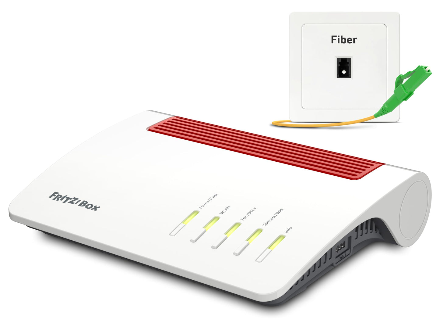 FRITZ!Box 5590 Fiber | Router für einen Glasfaseranschluss (Wi-Fi 6, bis 2.400 MBit/s (5 GHz) und 1.200 MBit/s (2,4 GHz), WLAN Mesh, DECT-Basis, 2,5-Gigabit-LAN-Port, geeignet für Deutschland)